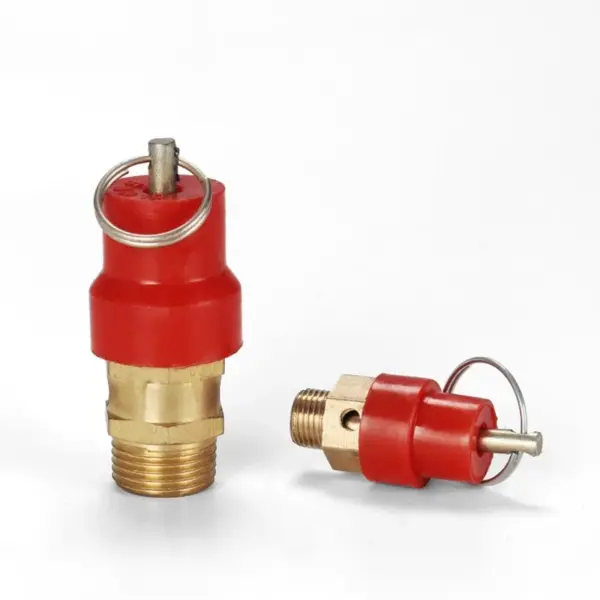Red Cap Pull Ring Safety Valve 8 kg Pressure Relief Valve for Air Compressor 1/4" Thread