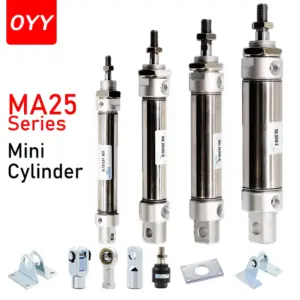 MA25 Series Stainless Steel Magnetic Ring 25-500Mm Stroke Double Acting Small Mini Pneumatic Air Cylinder