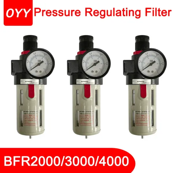 BFR2000 BFR3000 BFR4000 1/4 3/8 1/2 Air Compressor Oil Water Separator Filter Regulator Air Source Processor Manual Drainage