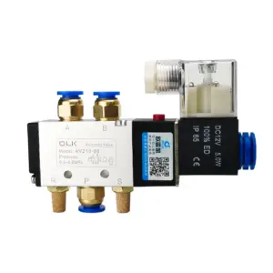 4V210-08 Pneumatic Cylinder Valve Electric Solenoid Valves 5 Way 2 Position Control Air Gas Magnetic 12V 24V 220V Coil Volt Hose