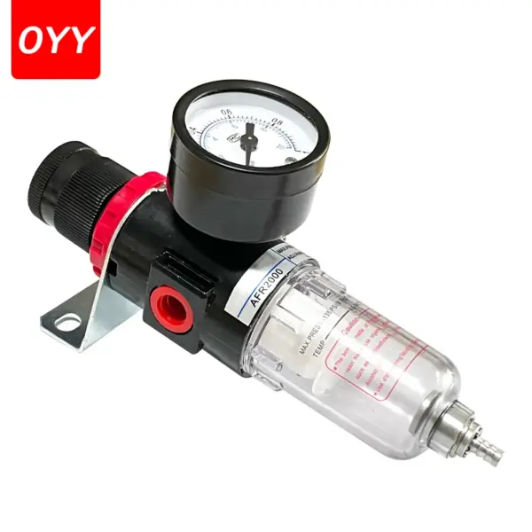 AFR2000 1/4" Air Compressor Oil Water Separator Filter Regulator Air Source Processor Manual Drainage
